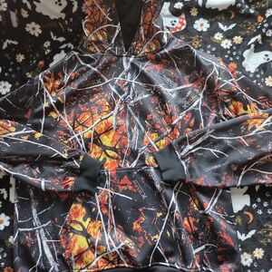 Too Fast Black and Orange Camouflage Hoodie